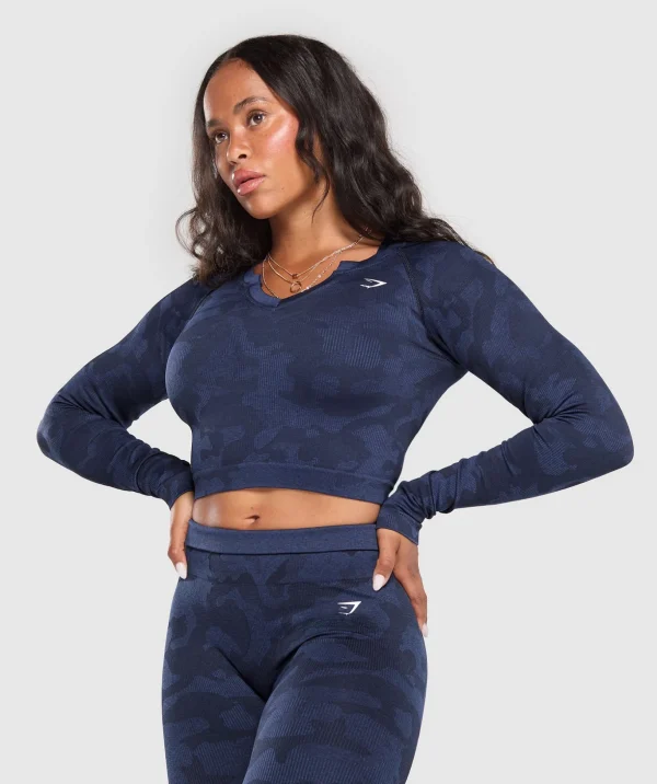 Adapt Camo Long Sleeve Crop Top