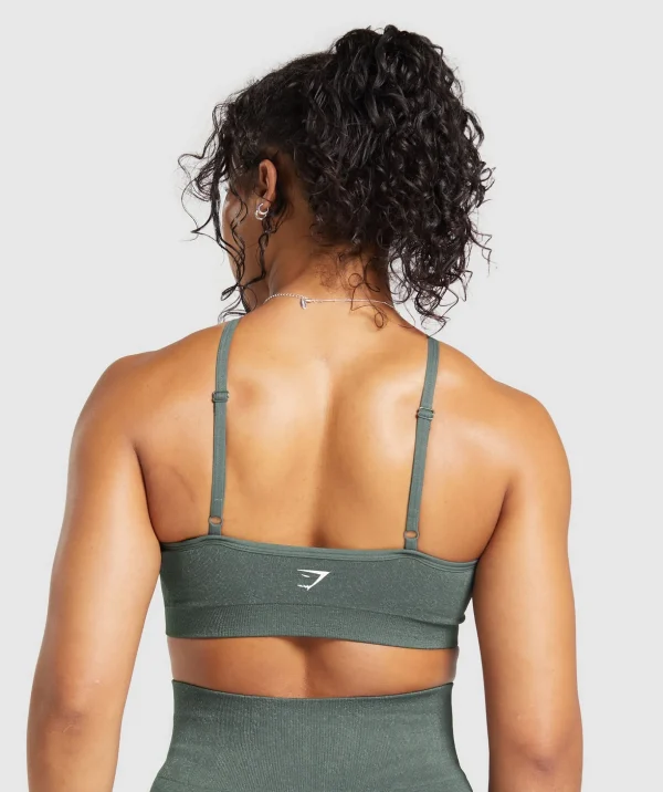 Adapt Fleck Seamless Halterneck Bralette- Slate Teal/Cargo Teal