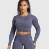 Adapt Fleck Seamless Long Sleeve Crop Top