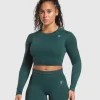 Adapt Fleck Seamless Long Sleeve Crop Top