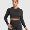 Adapt Fleck Seamless Long Sleeve Crop Top