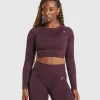 Adapt Fleck Seamless Long Sleeve Crop Top