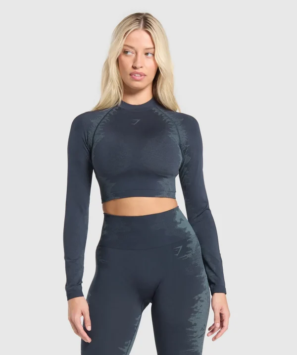 Caged Seamless Long Sleeve Crop Top