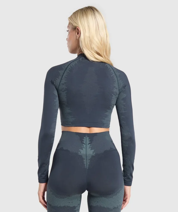 Caged Seamless Long Sleeve Crop Top