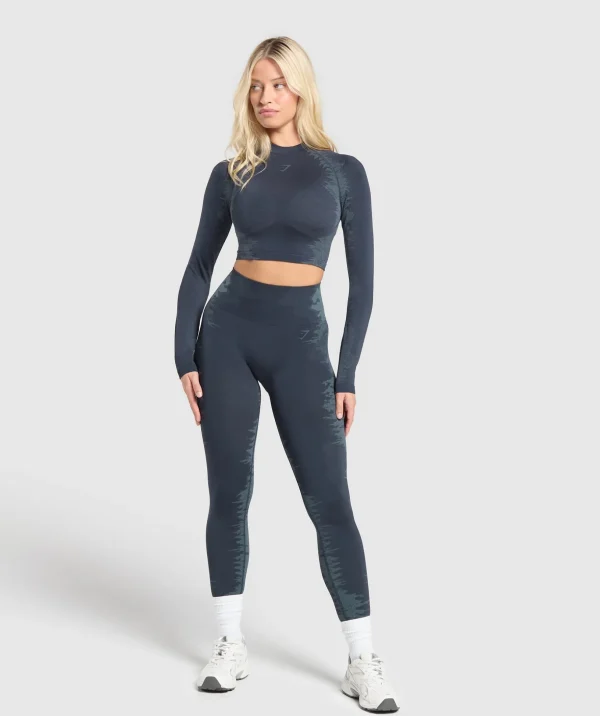 Caged Seamless Long Sleeve Crop Top