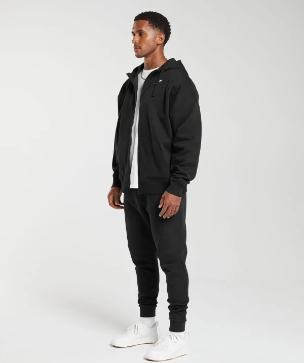 Crest Oversized Zip Up Hoodie