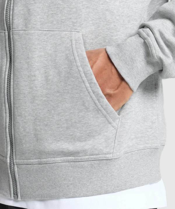 Crest Oversized Zip Up Hoodie
