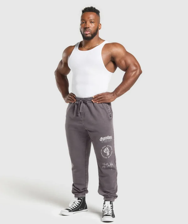 Distressed Graphic Joggers