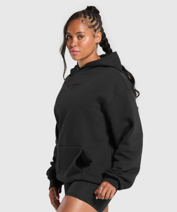 Embroidered Logo Oversized Hoodie