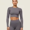 everywear Seamless Long Sleeve Crop Top