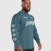 Metal Lifting Graphic Long Sleeve T-Shirt