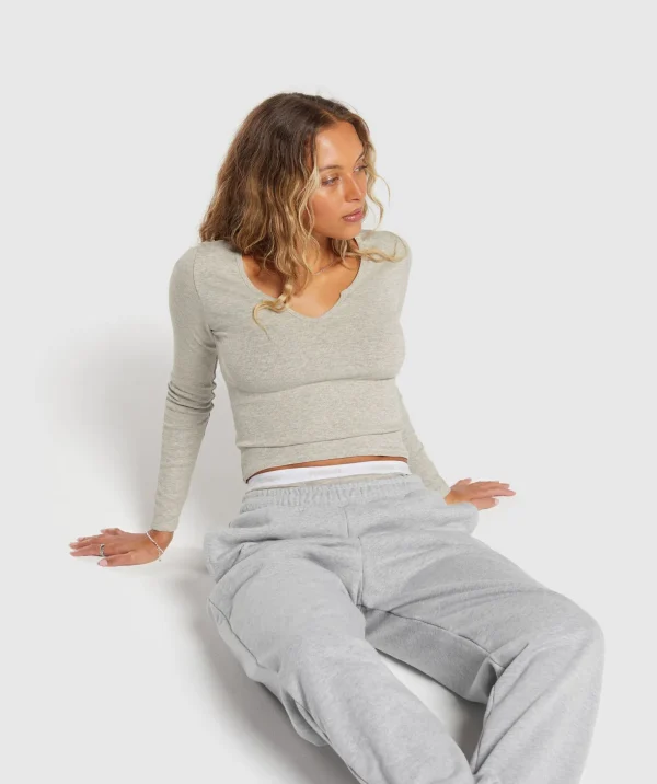 Rib Long Sleeve Top